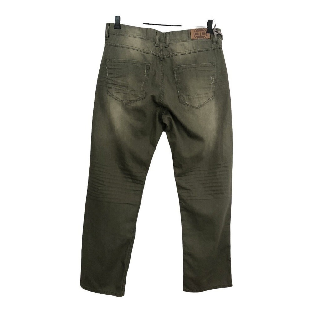 JORDAN CRAIG JEANS NWT Mens Army Green 36 X 32 Signature Hue Distressed JE6579
